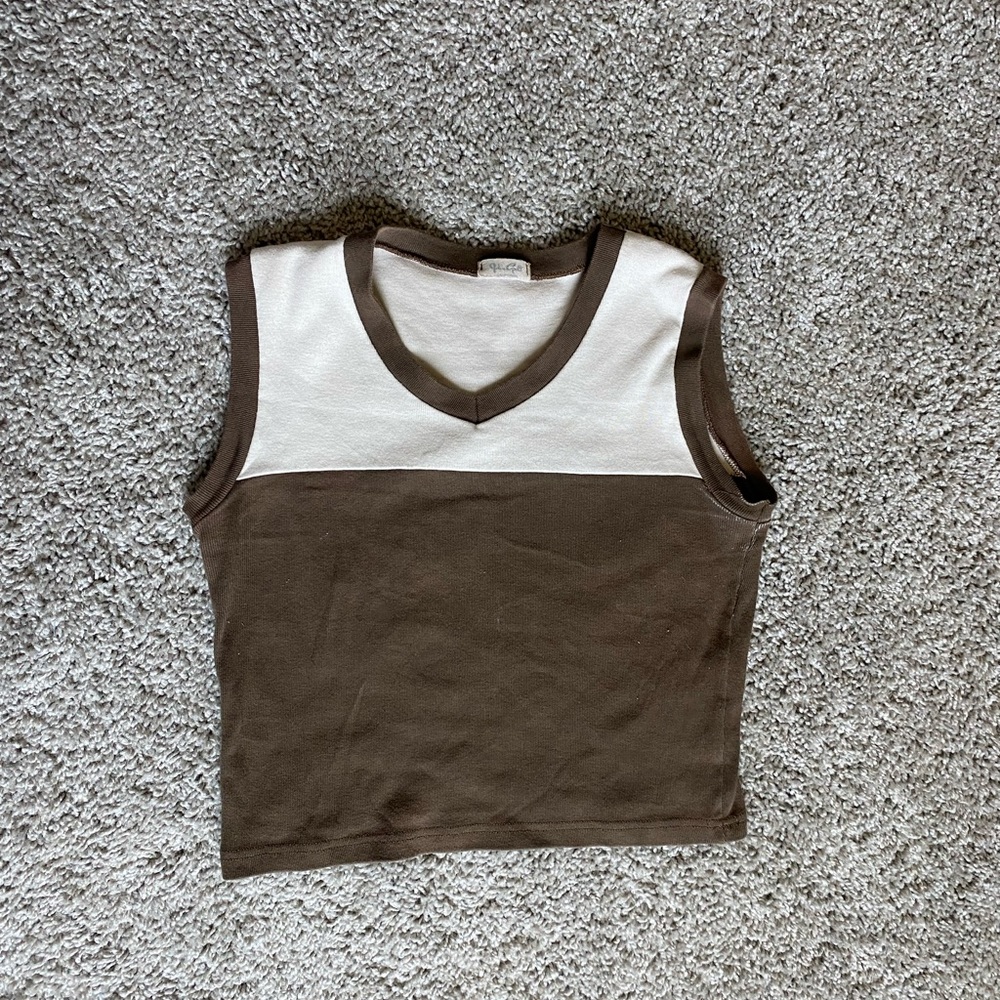 Brown and cream crop top